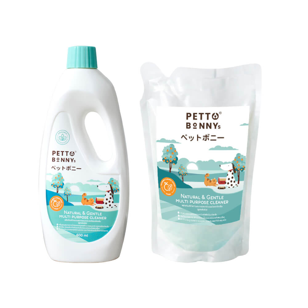 เซตน้ำยาทำความสะอาดอเนกประสงค์ PETTO BONNYS (ชนิดขวด + ถุงเติม) สูตรเข้มข้น กลิ่นเปปเปอร์มินต์และส้ม 600 มล._11